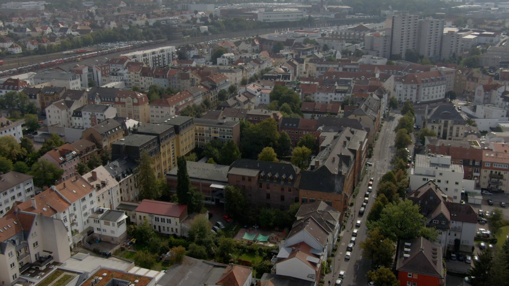 Marienschule Fulda Luftaufnahmen Stockfootage
